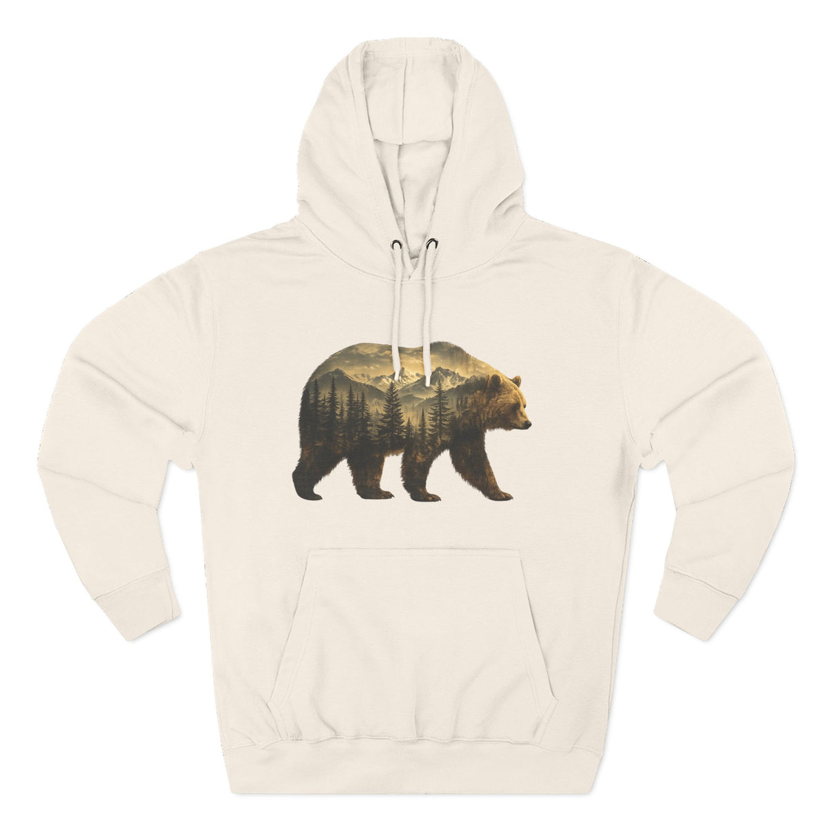 Bear Three-Panel Fleece Hoodie