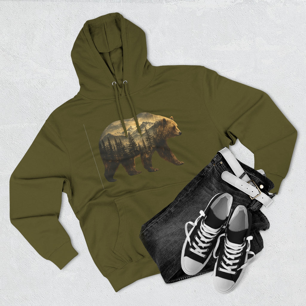 Bear Three-Panel Fleece Hoodie