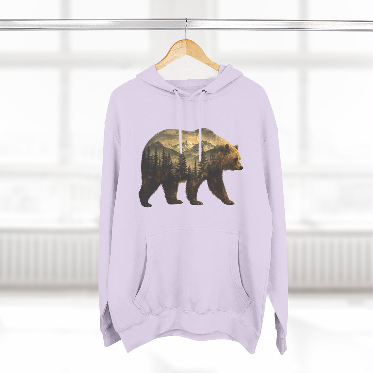 Bear Three-Panel Fleece Hoodie