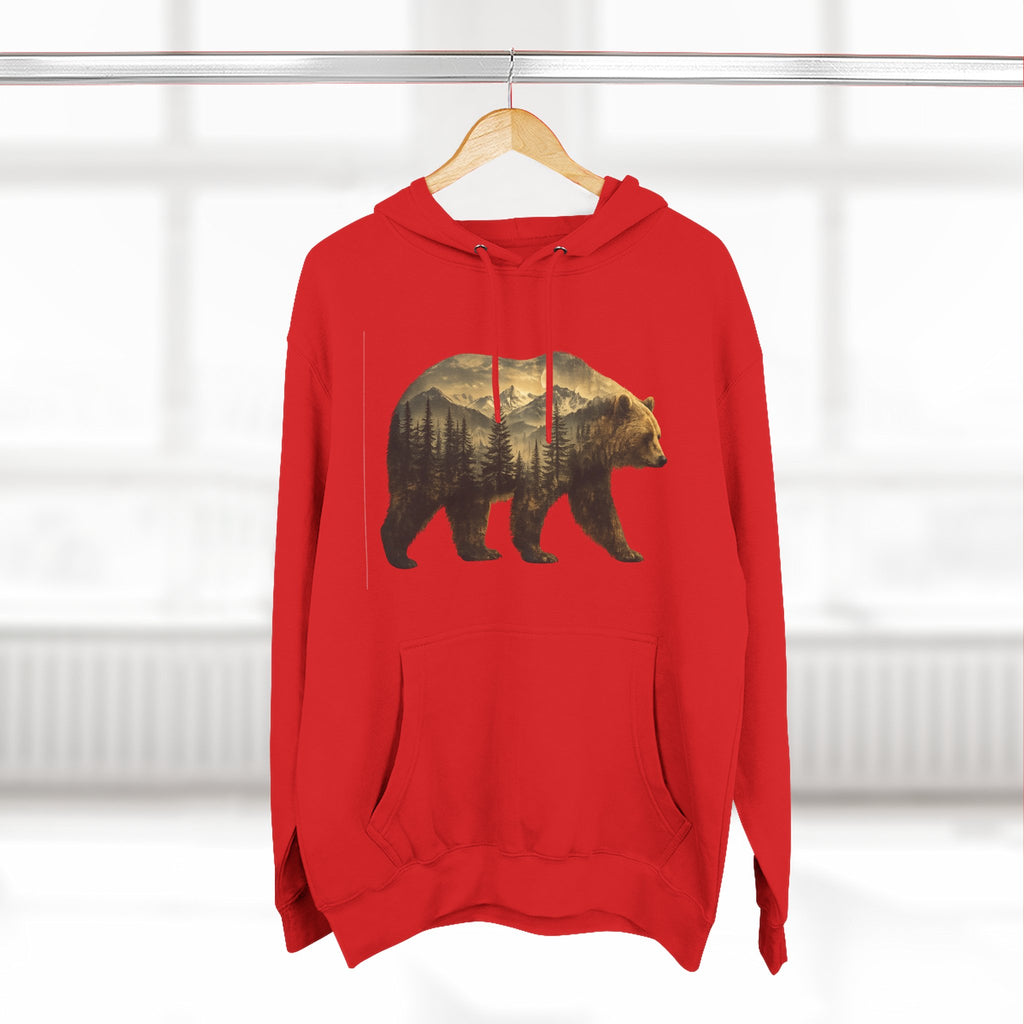 Bear Three-Panel Fleece Hoodie