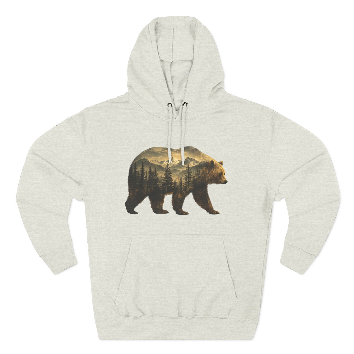Bear Three-Panel Fleece Hoodie
