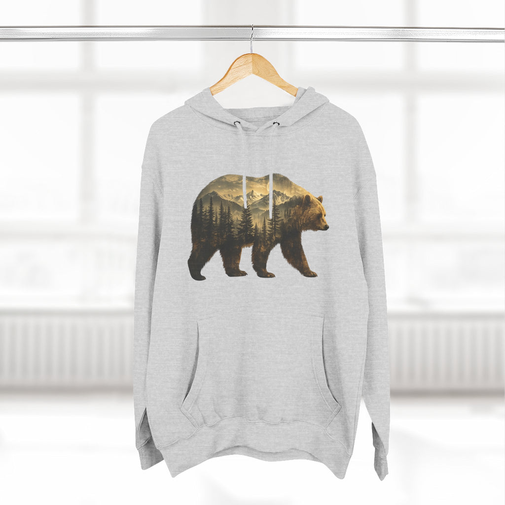 Bear Three-Panel Fleece Hoodie
