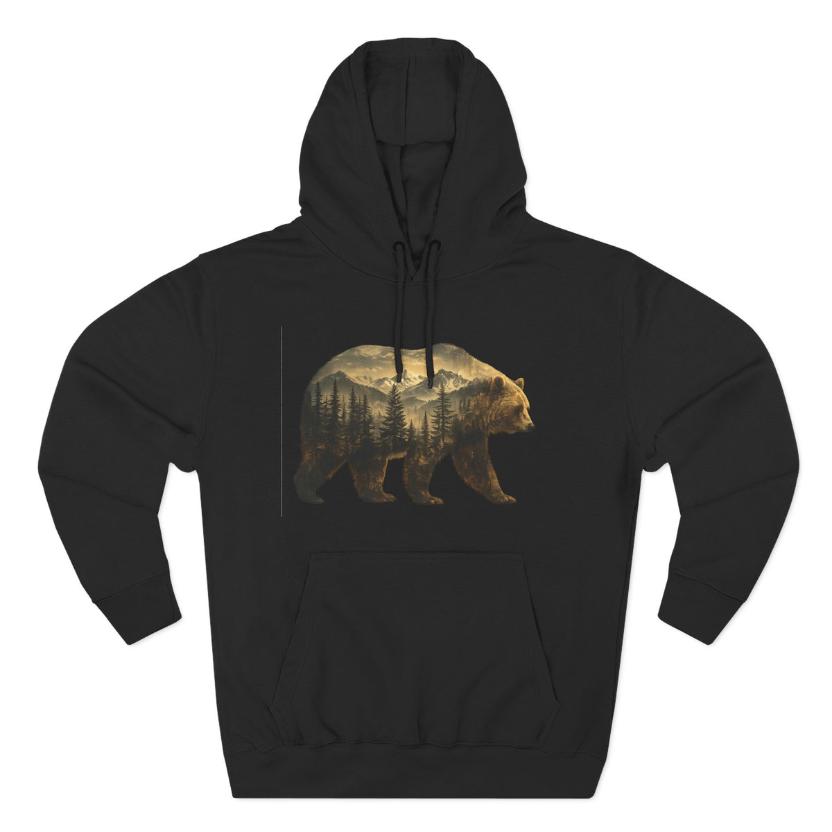 Bear Three-Panel Fleece Hoodie