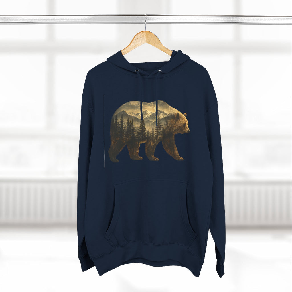 Bear Three-Panel Fleece Hoodie