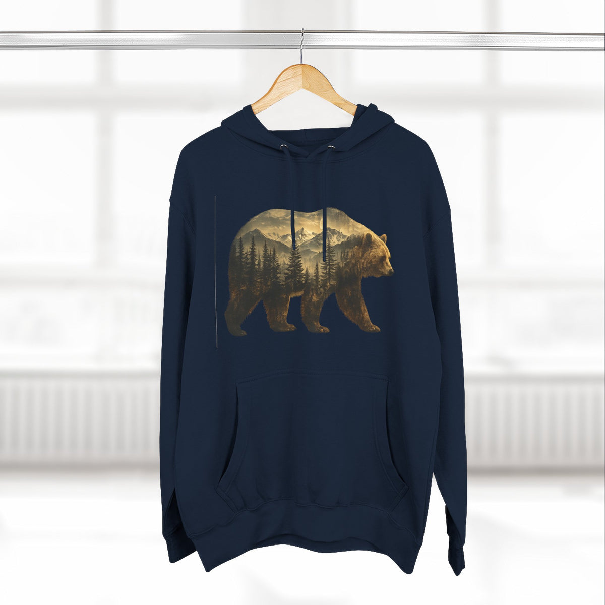 Bear Three-Panel Fleece Hoodie