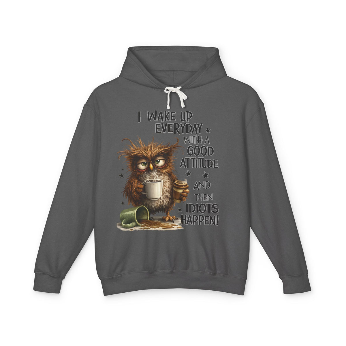 wake up Unisex Lightweight Hooded Sweatshirt