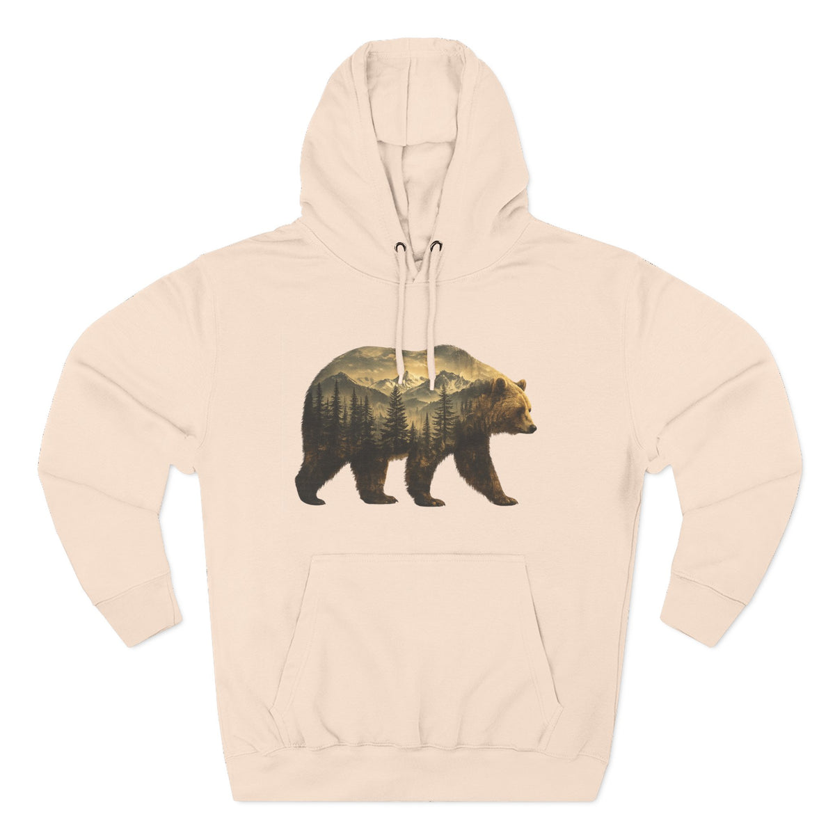 Bear Three-Panel Fleece Hoodie