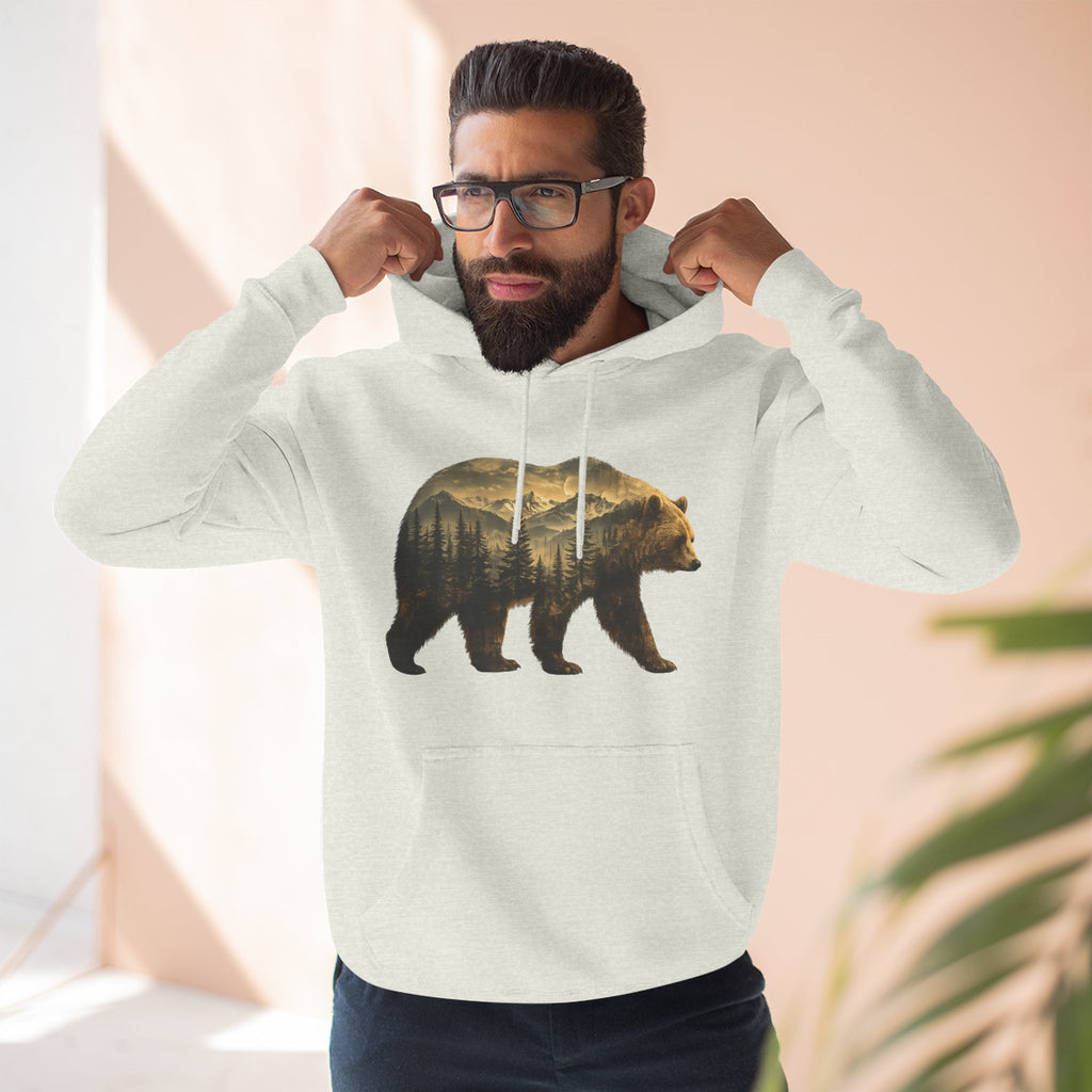 Bear Three-Panel Fleece Hoodie