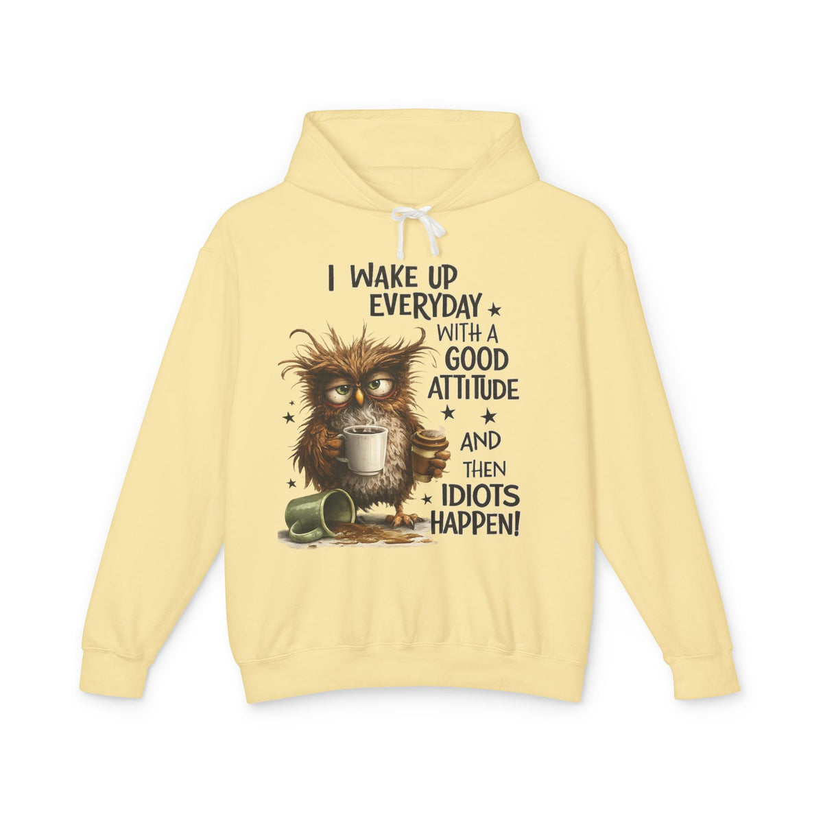 wake up Unisex Lightweight Hooded Sweatshirt