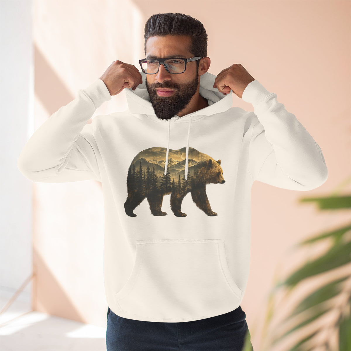 Bear Three-Panel Fleece Hoodie