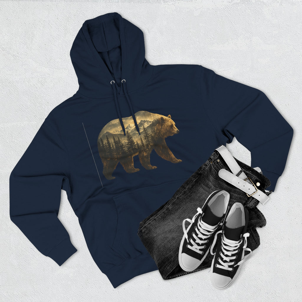 Bear Three-Panel Fleece Hoodie