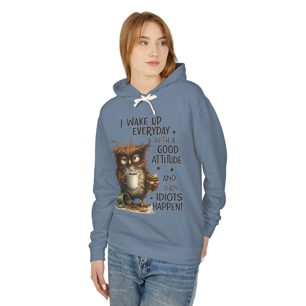 wake up Unisex Lightweight Hooded Sweatshirt