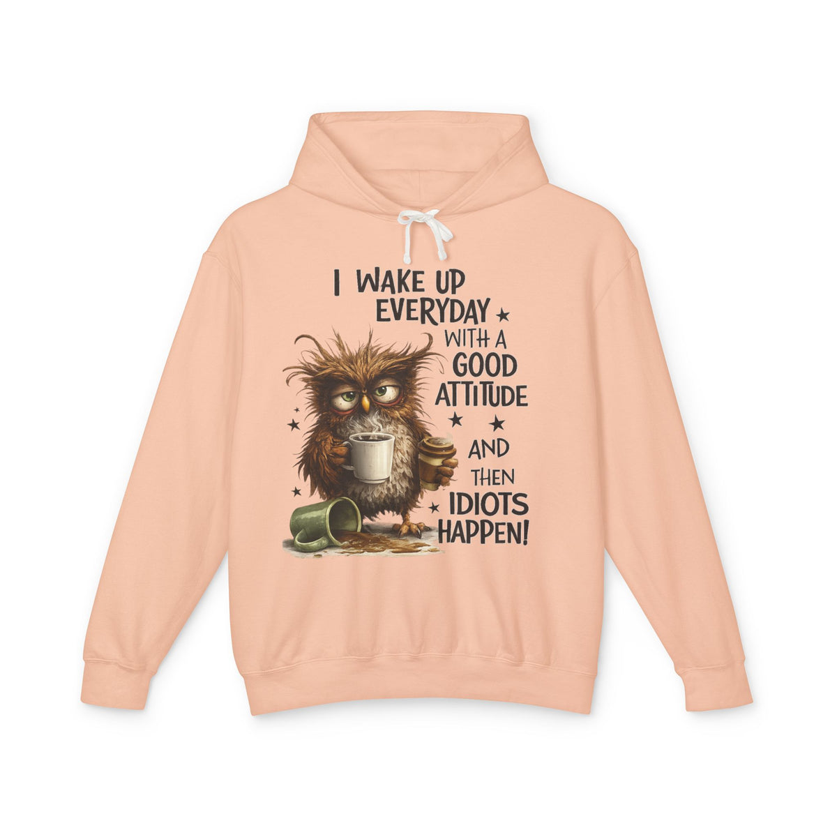 wake up Unisex Lightweight Hooded Sweatshirt