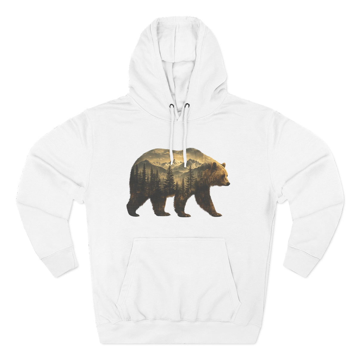 Bear Three-Panel Fleece Hoodie