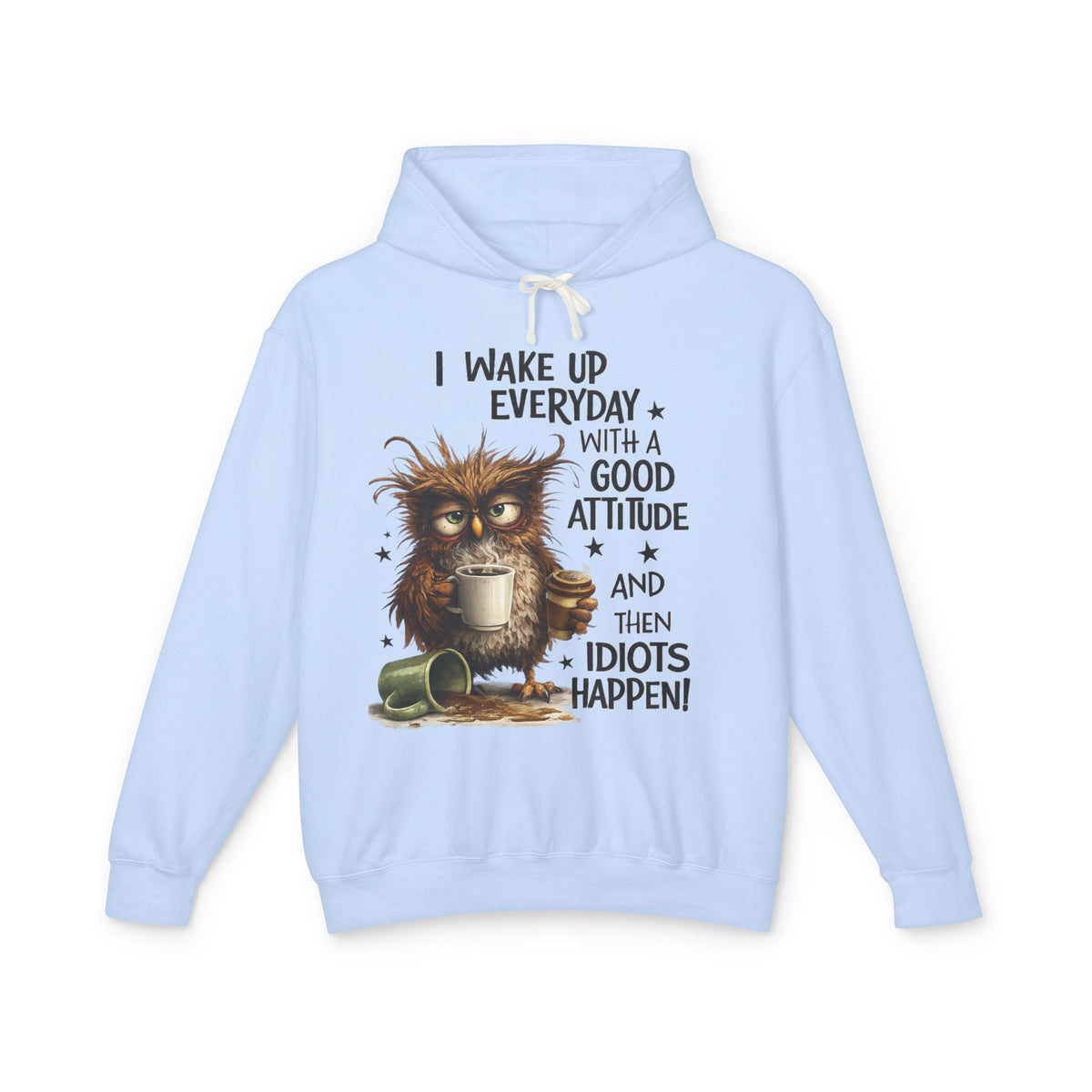 wake up Unisex Lightweight Hooded Sweatshirt