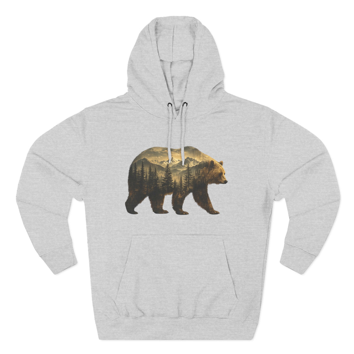 Bear Three-Panel Fleece Hoodie