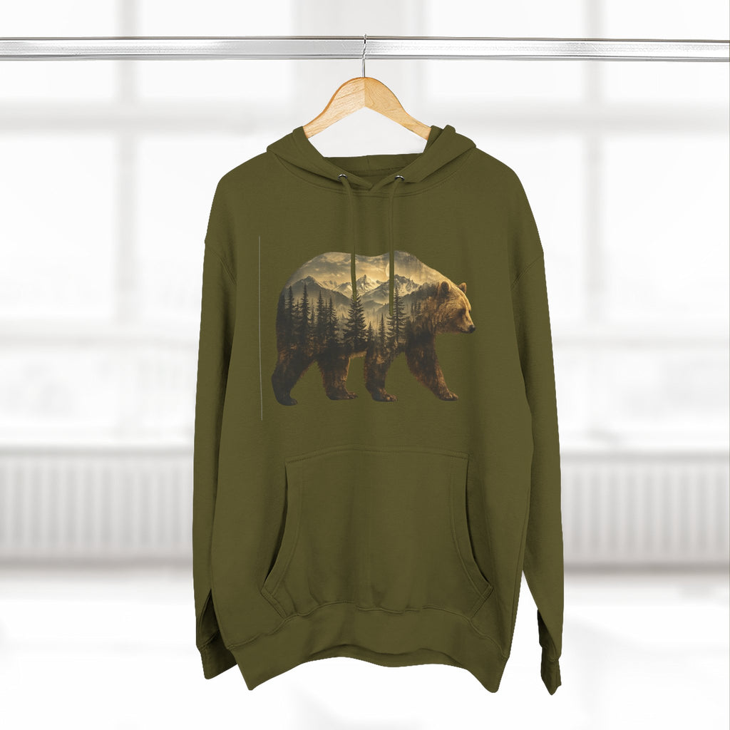 Bear Three-Panel Fleece Hoodie