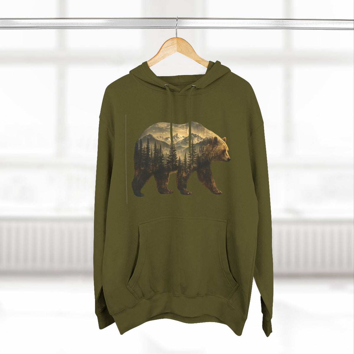 Bear Three-Panel Fleece Hoodie