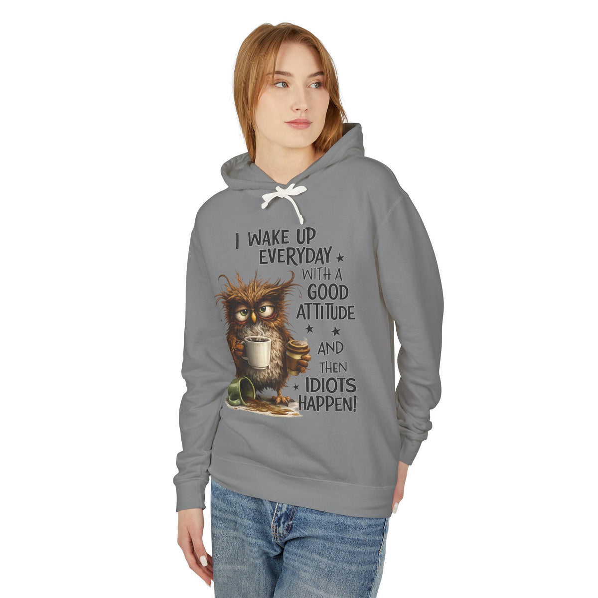 wake up Unisex Lightweight Hooded Sweatshirt