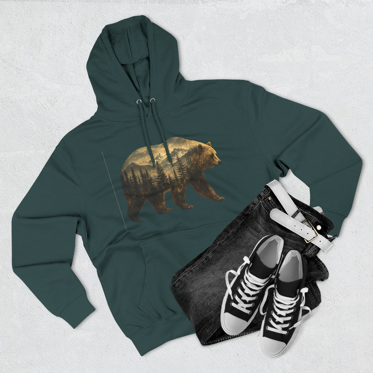 Bear Three-Panel Fleece Hoodie