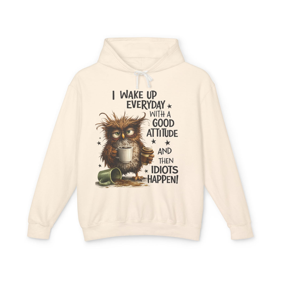 wake up Unisex Lightweight Hooded Sweatshirt