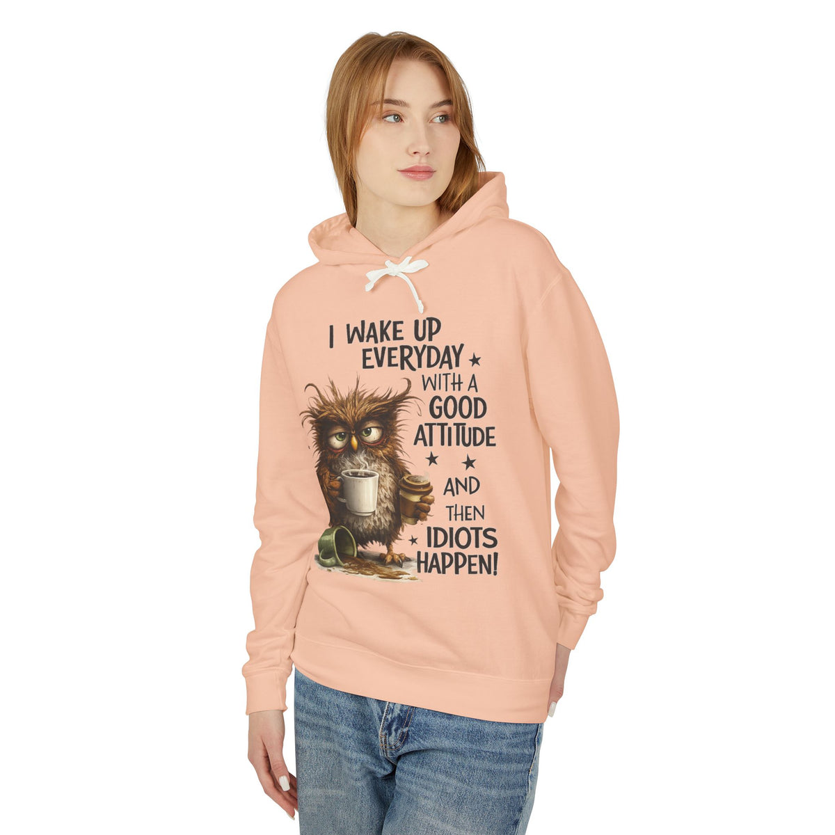 wake up Unisex Lightweight Hooded Sweatshirt