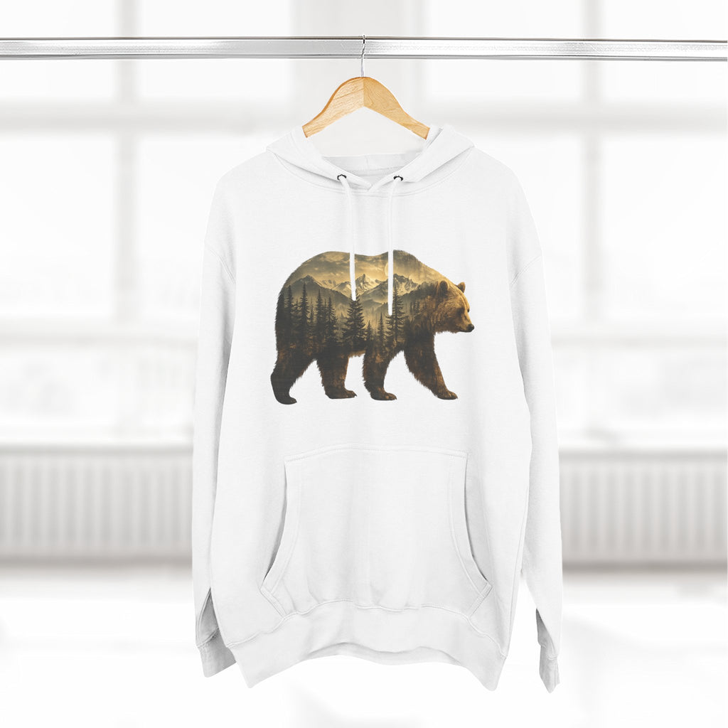 Bear Three-Panel Fleece Hoodie