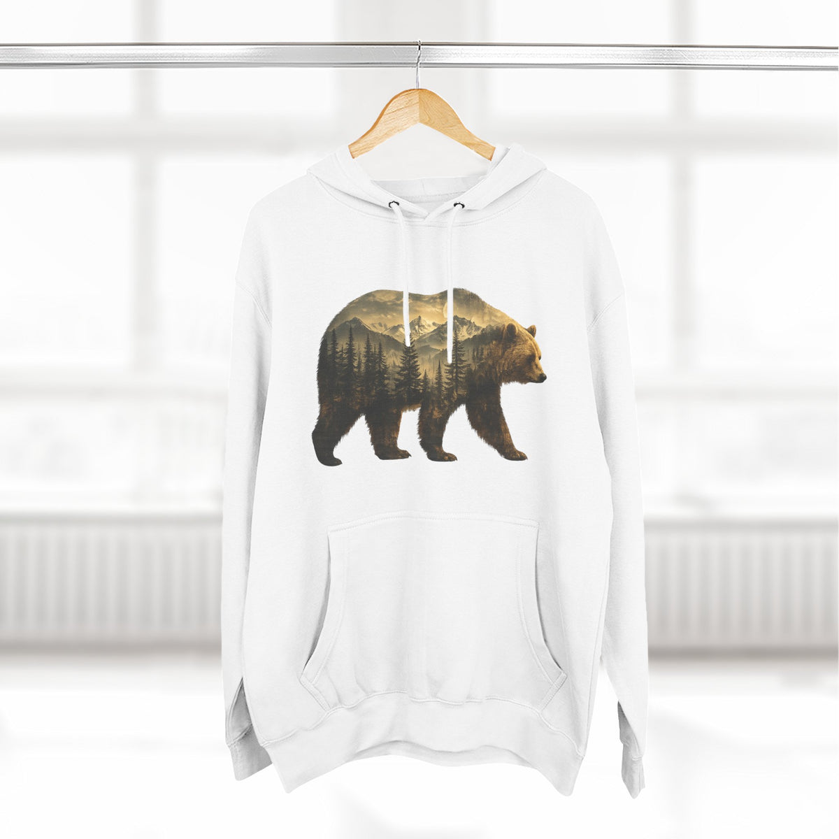Bear Three-Panel Fleece Hoodie