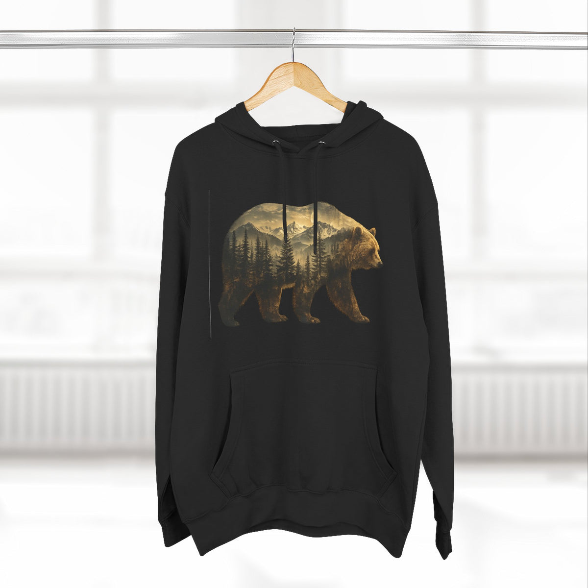 Bear Three-Panel Fleece Hoodie