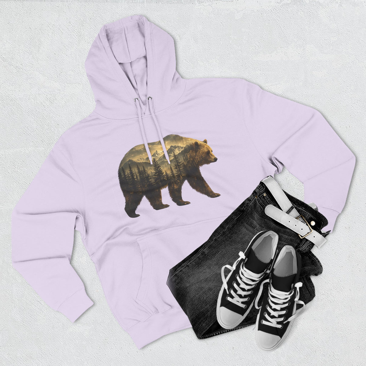 Bear Three-Panel Fleece Hoodie