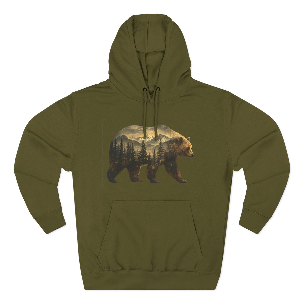 Bear Three-Panel Fleece Hoodie