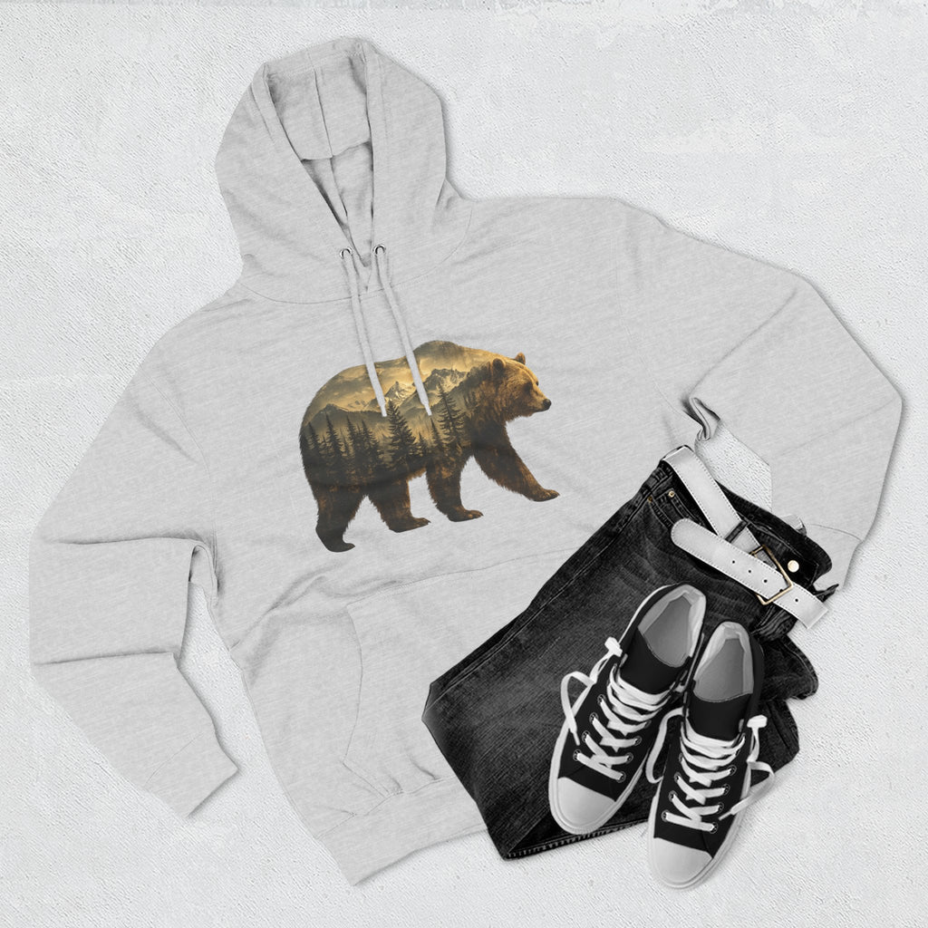 Bear Three-Panel Fleece Hoodie