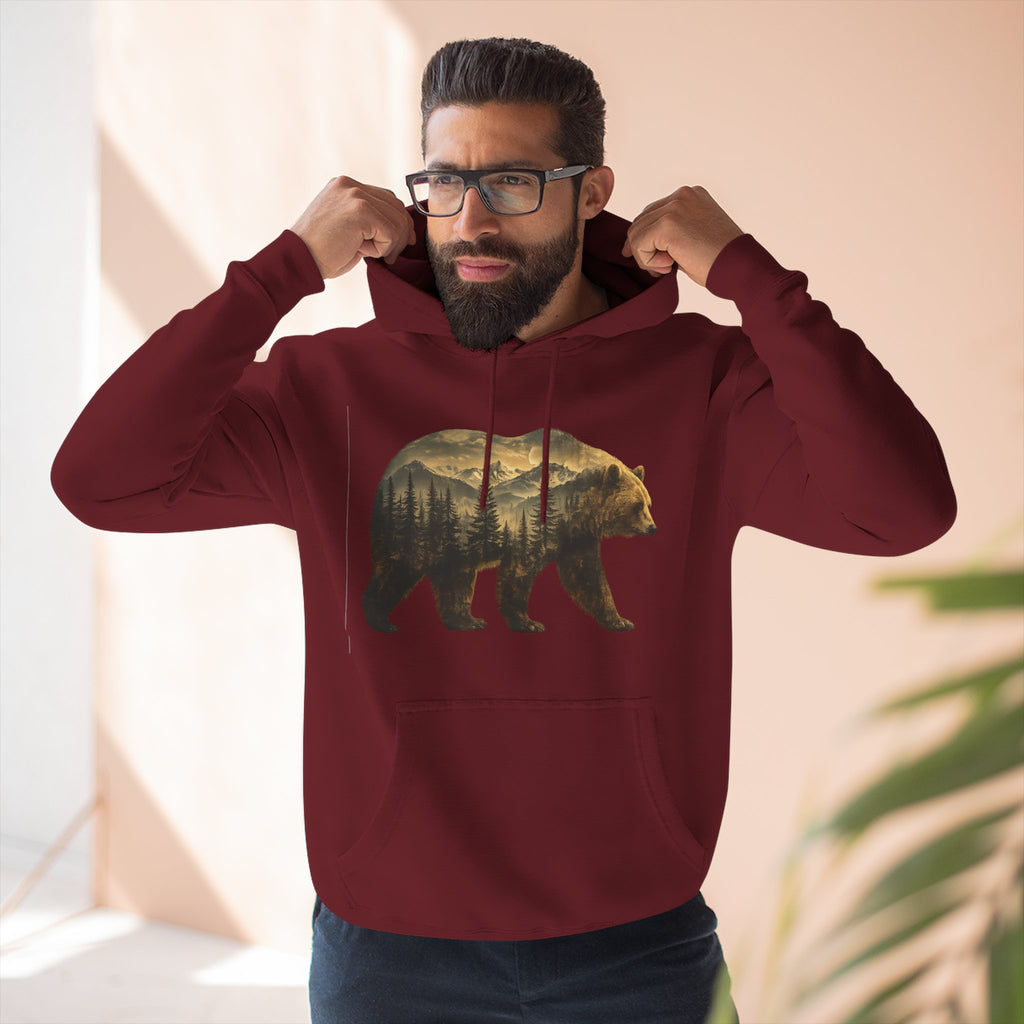 Bear Three-Panel Fleece Hoodie