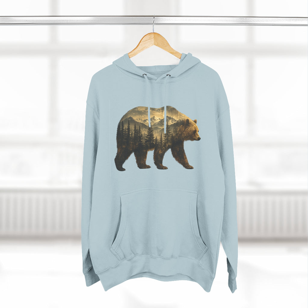Bear Three-Panel Fleece Hoodie