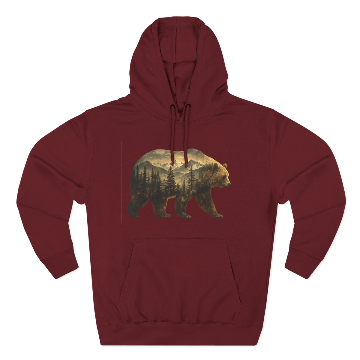 Bear Three-Panel Fleece Hoodie