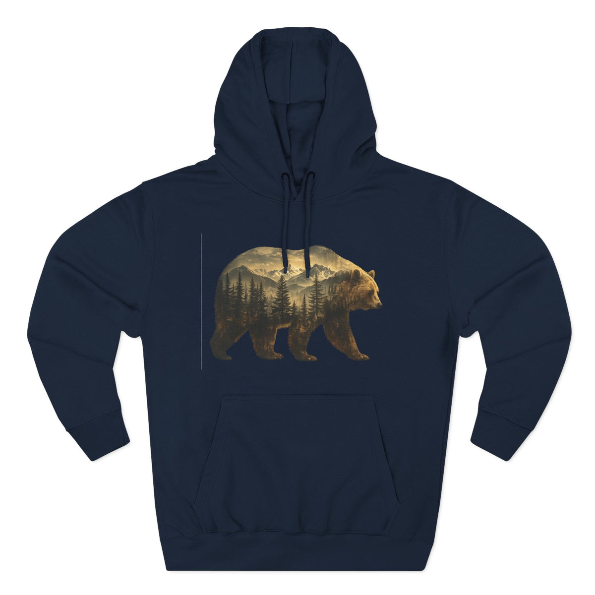 Bear Three-Panel Fleece Hoodie