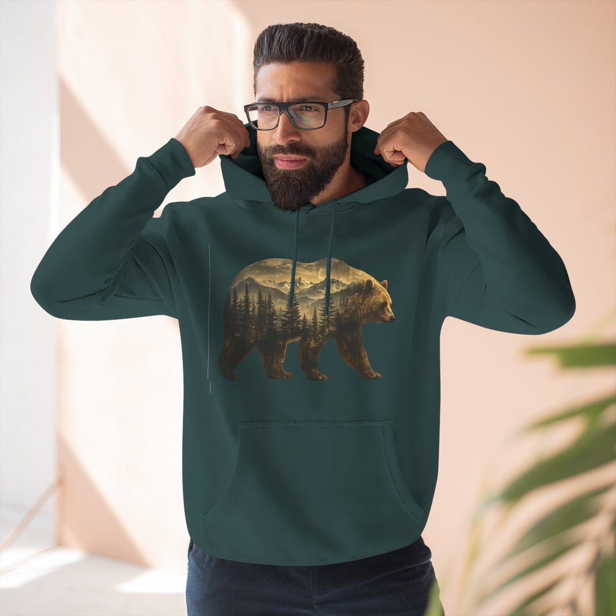 Bear Three-Panel Fleece Hoodie