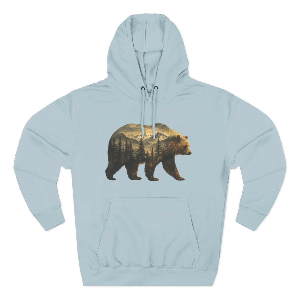 Bear Three-Panel Fleece Hoodie