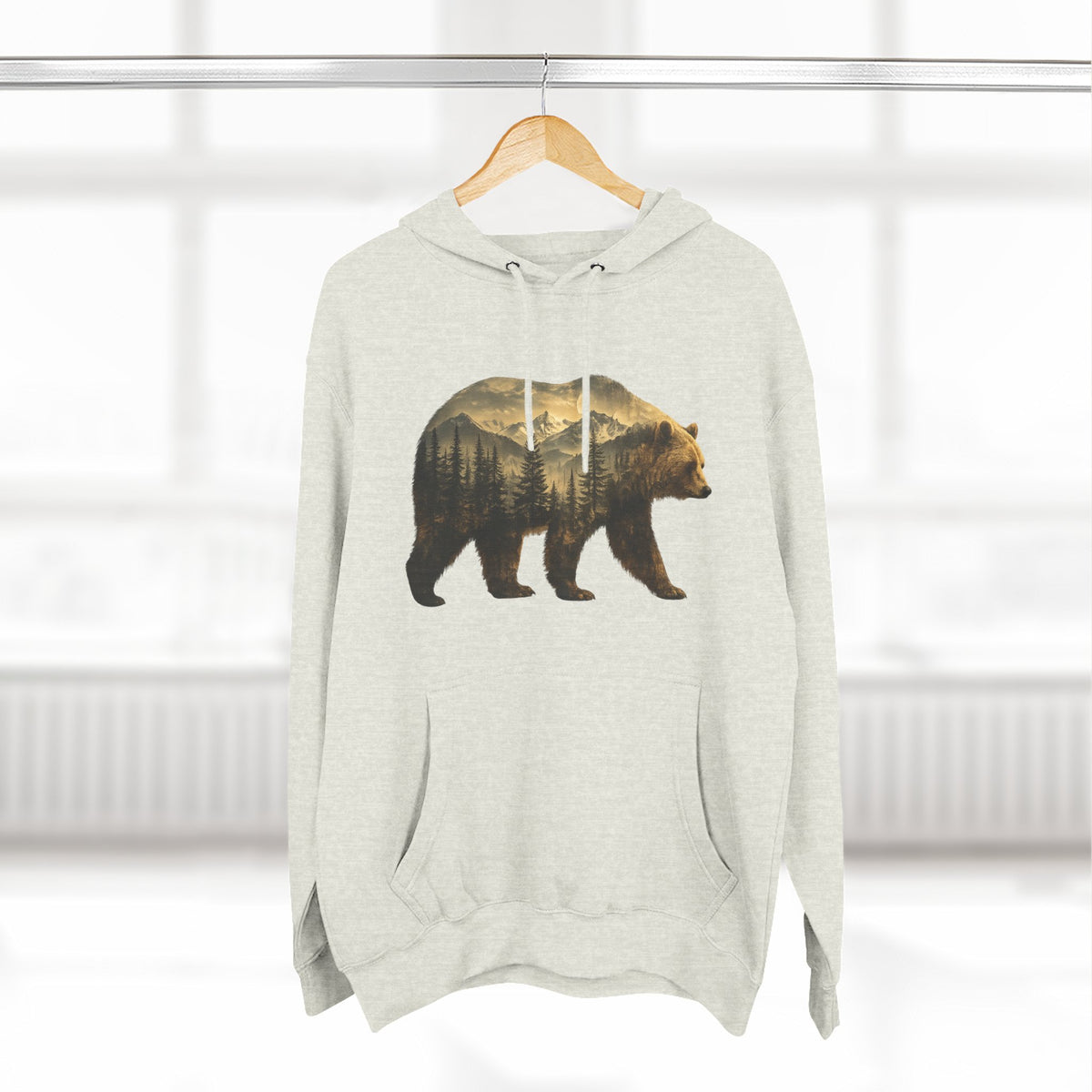 Bear Three-Panel Fleece Hoodie