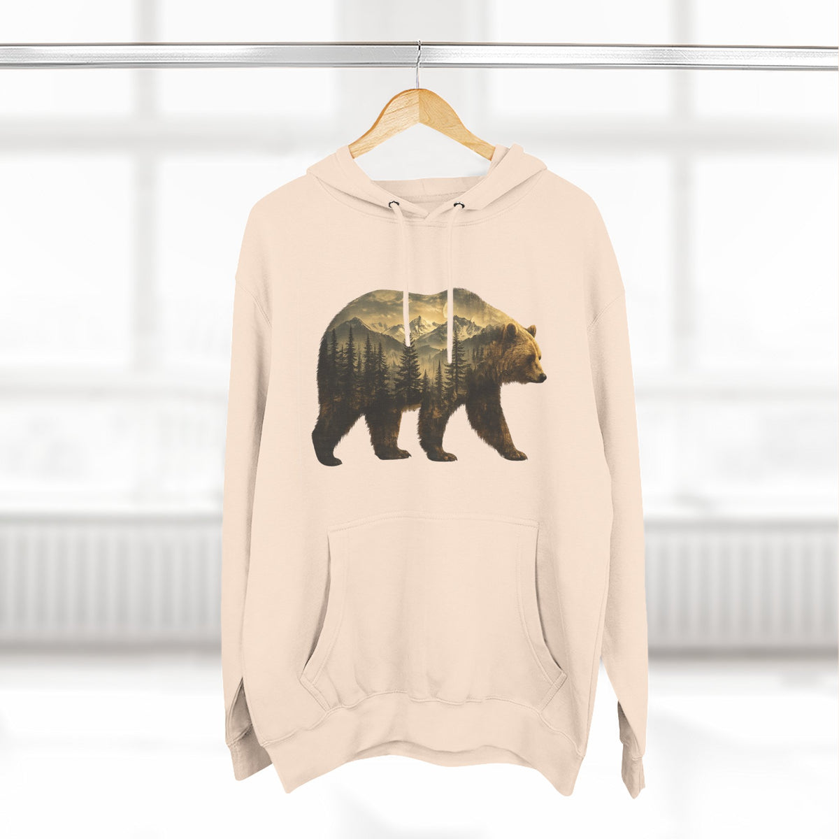 Bear Three-Panel Fleece Hoodie