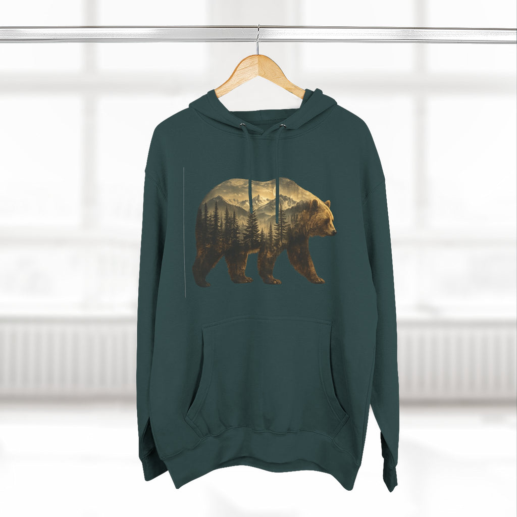 Bear Three-Panel Fleece Hoodie