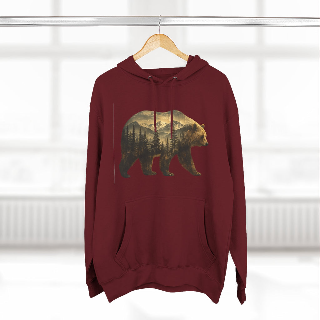 Bear Three-Panel Fleece Hoodie