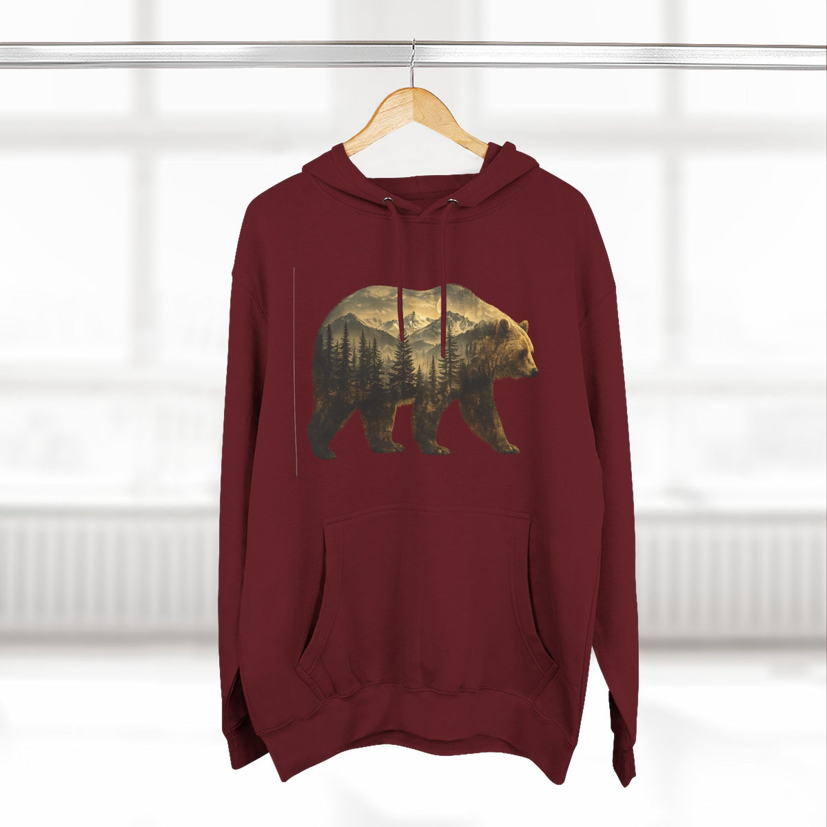 Bear Three-Panel Fleece Hoodie